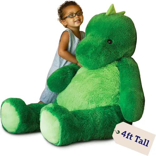 Miniatura 15 de Vermont Teddy Bear Animal de peluche de dinosaurio gigante – Peluche de dinosaurio jumbo, 3.5 pies, dinosaurio de 42 pulgadas, juguetes grandes