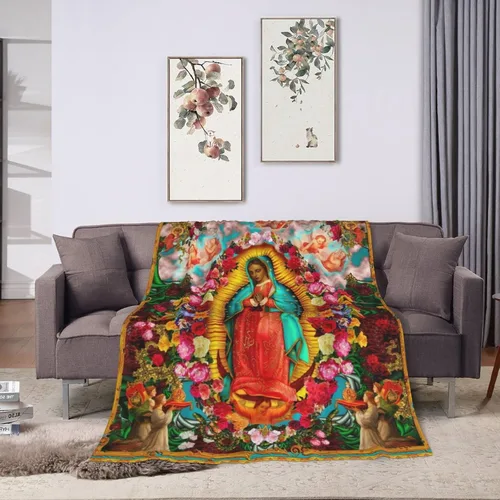 Miniatura 11 de Manta de forro polar de Our Lady of Guadalupe, manta de microforro polar ultrasuave y acogedora para sofá, cama, camping, viajes y uso en automóvil