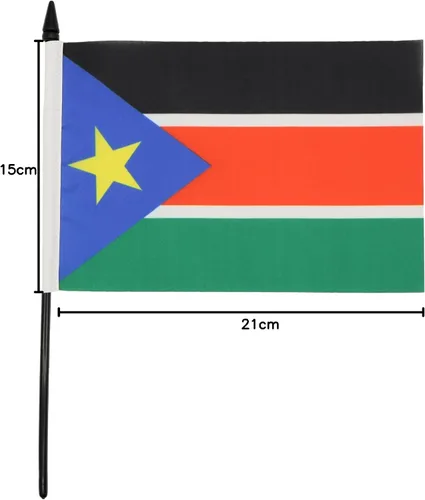 Miniatura 264 de AZ FLAG Sierra Leone Bandera de mesa 5'' x 8'' - Bandera de escritorio de Sierra Leona 21 x 14 cm - Bastón y base de plástico negro