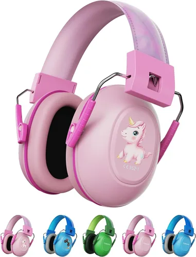 Miniatura 11 de Paquete de 2 auriculares con cancelación de ruido para niños, protección auditiva de 28 dB SNR orejeras con reducción de ruido para niños/niños