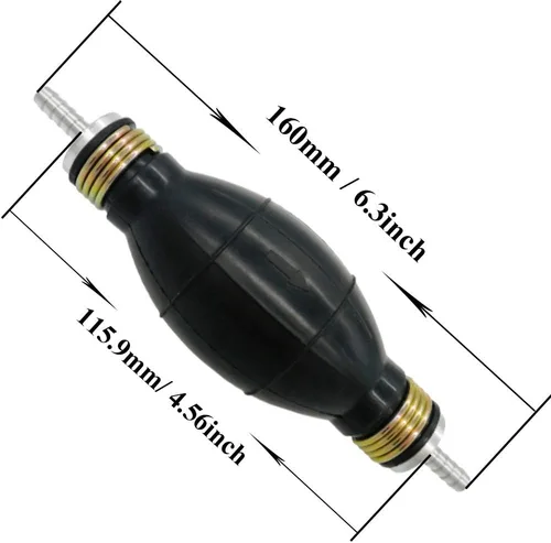 Miniatura 3 de 6mm 1/4" Bomba de cebado manual Bombilla de goma para transferencia de combustible tipo de foco de vacío para accesorios de barco marino Bomba