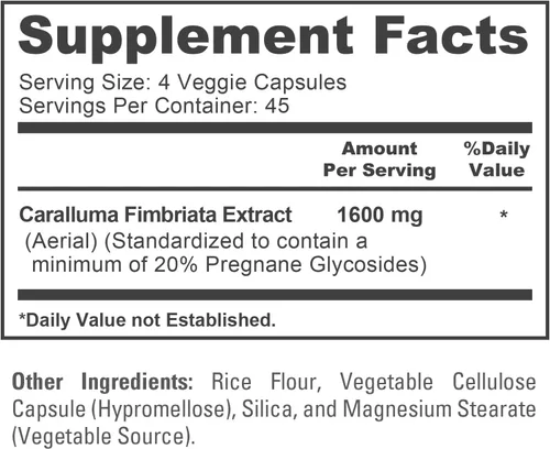 Miniatura 4 de NusaPure Caralluma Fimbriata 1600mg - 180 cápsulas vegetales (sin OMG, vegano)