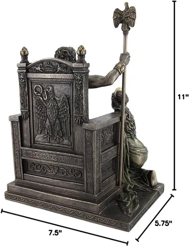Miniatura 5 de Things2Die4 Zeus y Hera bronceados en la estatua del trono con acentos