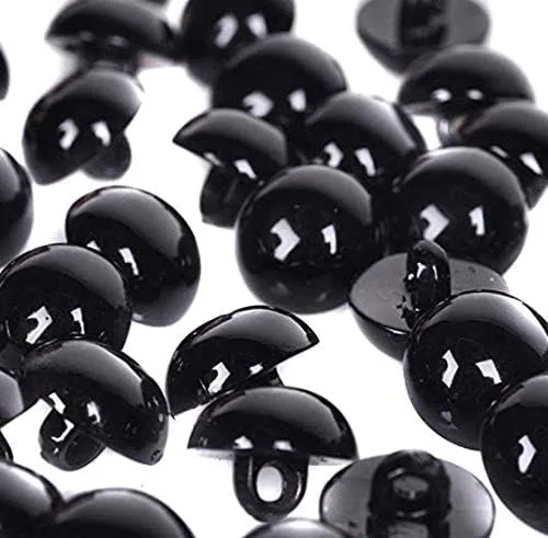DNHCLL 100 piezas de 0.394 pulgadas DIY de plástico negro sólido ojos de seguridad costura manualidades botones para oso muñeca marioneta juguete