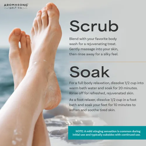 Miniatura 4 de Aromasong Copos de magnesio del Mar Muerto para baño, 16,325 mg de cloruro de magnesio por baño, alternativa superior a la sal de Epsom, se utiliza