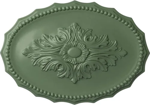 Miniatura 30 de Ekena Millwork CM16OX Medallón de techo Oxford, 16 7/8" W x 11 3/4" H x 1 1/2" P, imprimado en fábrica Imprimación de fábrica.