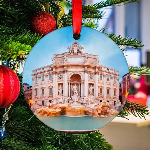 Miniatura 17 de Adorno de Navidad 2023 Florencia Italia Adorno de Navidad de cerámica Catedral Casas Santa María del árbol de Navidad, adorno colgante de regalo