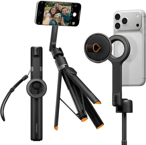 Miniatura 13 de Spigen Soporte de Trípode para Palo de Selfie con Control Remoto Bluetooth y Obturador, Extensible de 24", Compatible con MagSafe iPhone