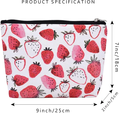 Miniatura 4 de TeeYee Bolsa de maquillaje de lona para mujer con cremallera, bolsa de gran capacidad, bolsa de aseo de viaje, bolsa de almacenamiento, organizador