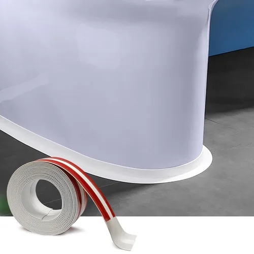 Cinta de calafateo para baño y cocina, tira autoadhesiva para base de inodoro, cinta de calafateo blanca para la parte inferior del inodoro,