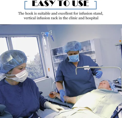Miniatura 2 de Gancho colgante vertical del gancho del estante de la infusión del acero inoxidable con cuatro ganchos para el uso del hospital de la clínica