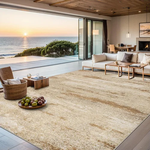 Miniatura 13 de Alfombras de 6x9 para sala de estar - Alfombra lavable moderna abstracta suave grande neutral antideslizante para piso interior resistente a manchas