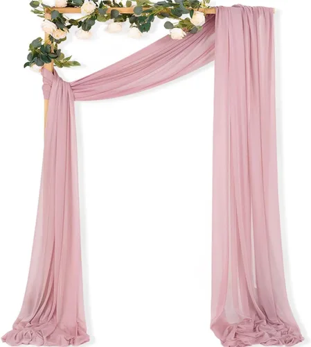 Miniatura 15 de MLMC 1 panel de tela para arco de boda azul bebé, 29 x 20 pies, cortinas de gasa extralargas transparentes de 6.6 yardas, paneles de cortinas
