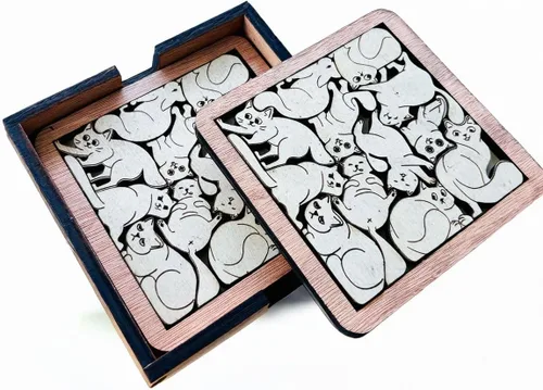 Miniatura 20 de 02 Posavasos de Perro Beagle - Juego de Posavasos de Madera con Rompecabezas de Perro Beagle - Posavasos Entrelazados tipo Rompecabezas con Diseño