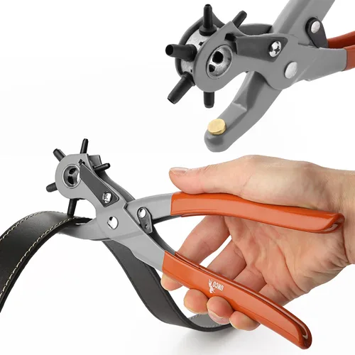 Miniatura 14 de UNCO- Herramienta de perforación de cuero para perforación, 5/64", 3/32", 7/64", 1/8", 5/32", 3/16" 6 Different Hole Sizes, Durable Hole Punch for