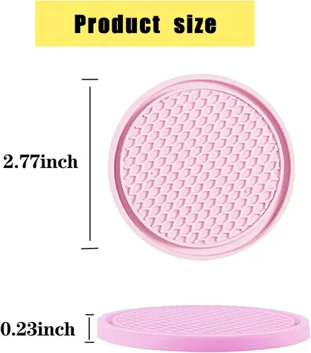 Miniatura 2 de gunhunt Posavasos Fijos Impermeables de Panal de Abeja de 4 Piezas para Té, Inserto Portavasos Antideslizante de PVC de 2.75 Pulgadas, Universal