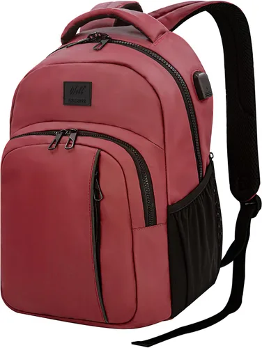 Miniatura 8 de WOLT Mochila para laptop para hombres y mujeres para portátil de 15.6 pulgadas y 17 pulgadas, mochila de viaje aprobada con compartimento para Negro