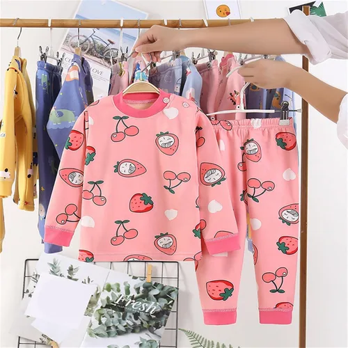 Miniatura 2 de TBUIALL Conjunto de ropa para niñas y niños pequeños con estampado de dibujos animados para niñas de 0 a 7 años de 3 a 6 meses