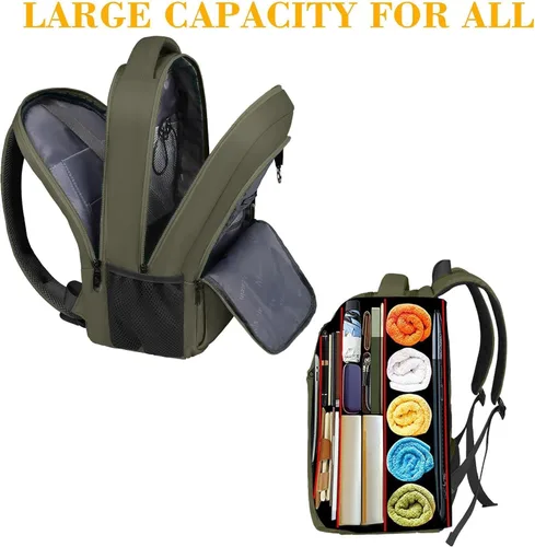 Miniatura 5 de MATEIN Mochila de viaje para laptop de 15.6 pulgadas, mochila resistente para computadora para mujeres y hombres con puerto de carga USB, mochila