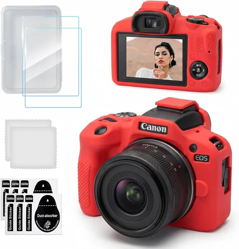 Miniatura 11 de Funda para cámara Canon EOS R100, funda protectora de silicona suave con protector de pantalla Accesorios para Canon R100, antiarañazos, goma ligera