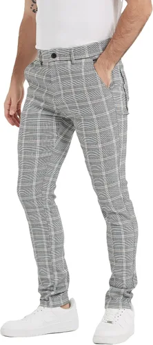 Miniatura 3 de Plaid&Plain Pantalones a cuadros para hombre, pantalones de vestir ajustados para hombre, pantalones chinos ajustados para hombre