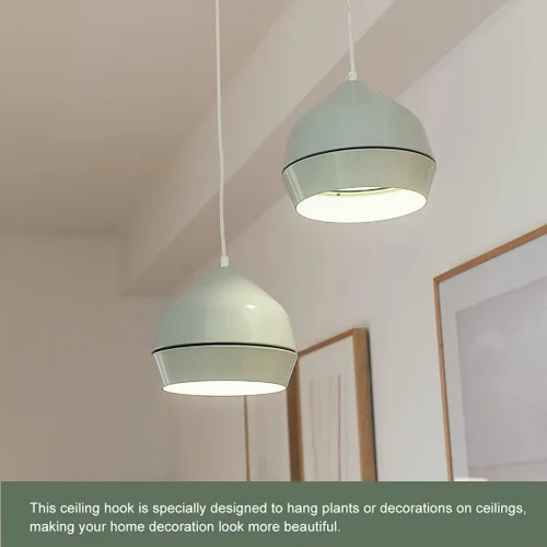Miniatura 4 de YOKIVE 4 ganchos para colgar en el techo, gancho atornillado montado en la pared, plantas colgantes ideales para oficina, hogar, uso diario