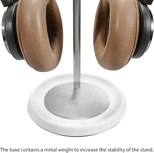 Miniatura 5 de Soporte para auriculares, soporte curvo con bandeja de almacenamiento, soporte para auriculares de base pesada para AirPods Max, AirPods, AirPods