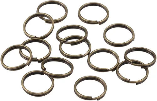 Miniatura 4 de 100 piezas de anillos de llavero divididos a granel para llaveros y manualidades (bronce 25 mm)