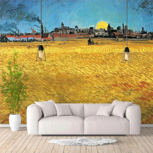 Miniatura 22 de IDEA4WALL Murales de pared para dormitorio, noche estrellada de Van Gogh, pinturas famosas, papel tapiz extraíble grande, calcomanías de pared
