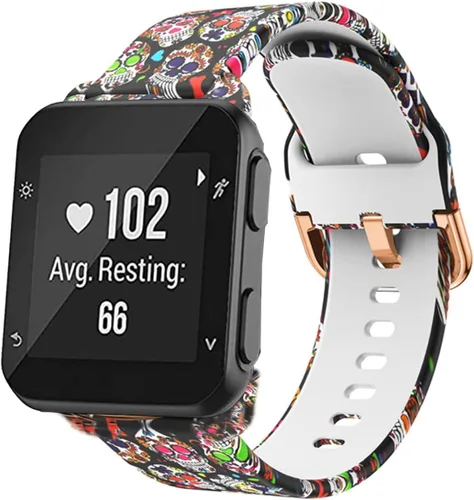 Miniatura 7 de Correa de reloj compatible con Garmin Forerunner 35, correa de repuesto de silicona con patrón de moda para hombre y mujer