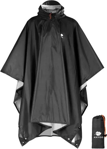 Miniatura 62 de ANYOO Poncho de lluvia con capucha para adultos, impermeable, ligero, para hombres y mujeres, chaqueta de lluvia reutilizable para emergencias al