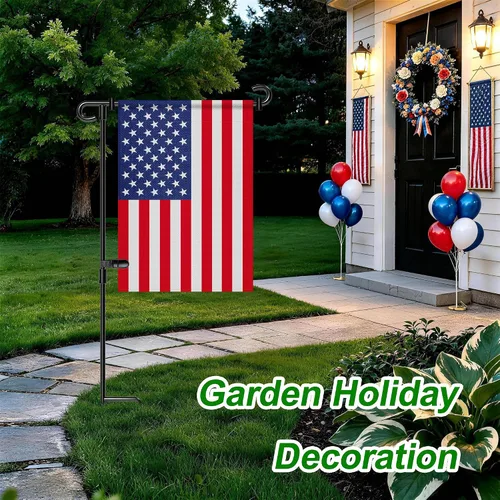 Miniatura 2 de HOOSUN Soporte para Bandera de Jardín, Soporte de Hierro Forjado para Bandera de Patio, Soporte Perfecto para Banderas de Jardín de 12.5x18
