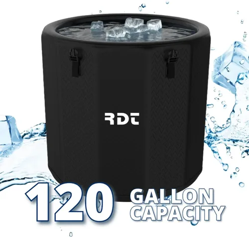 Miniatura 3 de Bañera de hielo portátil, 120 galones, bañera fría multicapa, inflable con tapa, ideal para corredores, crossfitters, amantes del fitness