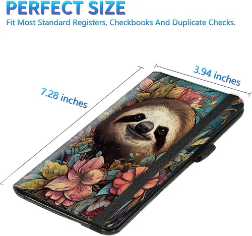 Miniatura 41 de Funda para chequera para hombres y mujeres, cartera de cuero RFID con ranuras para tarjetas de crédito, soporte de cheques duplicados personales