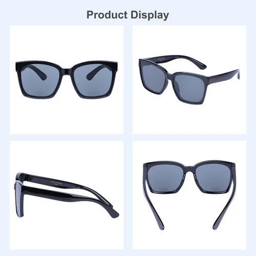 Miniatura 5 de COCOSAND Lentes de sol polarizados para niños, protección UV 400, retro, cuadrados, futuristas, para jóvenes, adolescentes, niños y niñas de 5 a 12