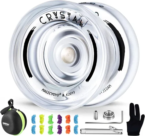 Miniatura 29 de MAGICYOYO K2 Yoyo Cristal Negro Profesional, Yoyo Sensible para Niños Principiantes con Rodamiento Extra No Sensible Yo Yo, Yoyo Pro de Plástico