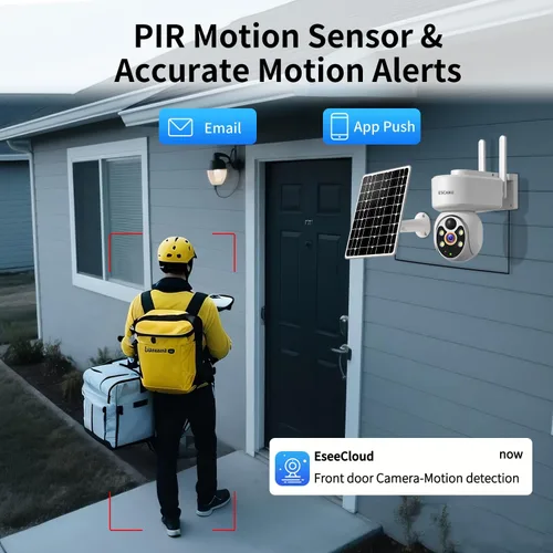 Miniatura 8 de Sistema de cámaras de seguridad inalámbricas para el hogar, cámaras PTZ de energía solar para exteriores, detección de movimiento