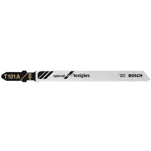 BOSCH T101A3 3 Piezas 4 In. 14 TPI Especial para plexiglás T-Shank Sierra Hojas
