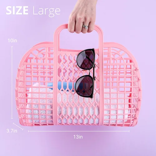 Miniatura 4 de BABANA Bolsas de gelatina – (juego) bolsas de gelatina pequeñas y grandes para madre e hija Cesta de regalo reutilizable, bolsas de playa – (S, L)