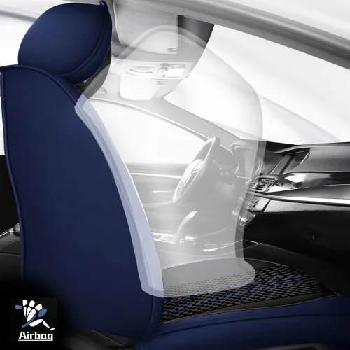 Miniatura 4 de Juego de 2 fundas de asiento delanteras para Volvo XC40 Recharge Pure Electric 2021-2023, fundas antideslizantes de seda de hielo y cuero