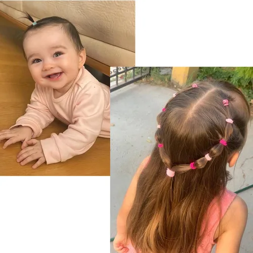 Miniatura 5 de Lazos para el pelo de bebé para niñas pequeñas, 200 unidades, bandas de pelo pequeñas, sin daños, bandas de goma de nailon multicolor para el 200