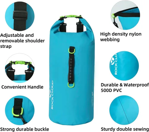 Miniatura 5 de ROCK CLOUD Bolsa seca impermeable de 20L para kayak, rafting, navegación, playa, surf, natación, canoa, camping, senderismo, pesca, esquí