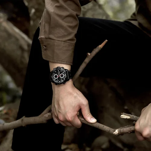 Miniatura 2 de NAVIFORCE Relojes militares digitales para hombre, reloj analógico de cuarzo, resistente al agua, deportivo, multifuncional, correa de cuero, reloj