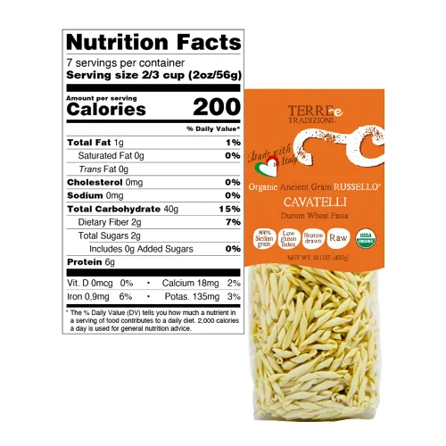 Miniatura 6 de 3 paquetes de pastas de trigo italiano orgánico durum, cavatelli – Russelló de grano antiguo siciliano vegano elaborado en Italia. Índice bajo
