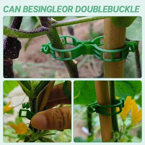 Miniatura 4 de 100 clips de plástico asegurados para plantas, clips reutilizables para soporte de plantas, clips de tomate para asegurar plantas trepadoras, uvas