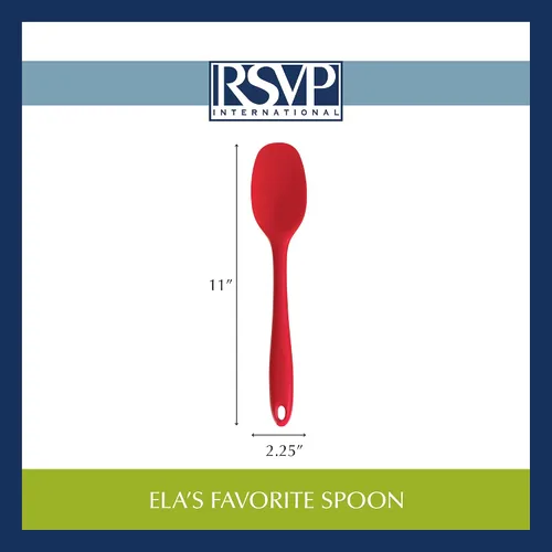 Miniatura 7 de RSVP International Ela's Favorite - Cuchara de silicona para espátula, turquesa, 11 pulgadas, silicona sin BPA, mezcla de pilas gruesas, salsas