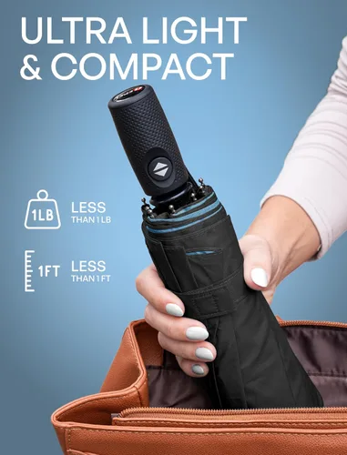 Miniatura 34 de REPEL Windproof Travel Umbrella - Compact & Withstands Winds up to 85MPH , Strongest Premium Auto Folding Umbrella for Rain and Sun - Durable, Light