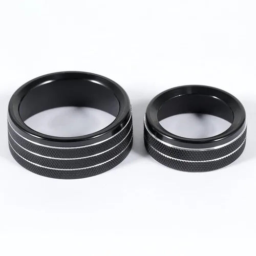 Miniatura 9 de Unifizz 3 piezas de calcomanías para pomos de aire acondicionado de automóvil, interruptor de radio de CA para Dodge 15-20 Durango Challenger