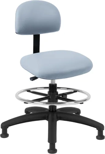 Miniatura 13 de Serie FSS Silla de asiento cuadrado de altura baja (43.2 cm - 55.9 cm) de asiento. Vinilo de tela - para oficina, garaje, escritorio, taller