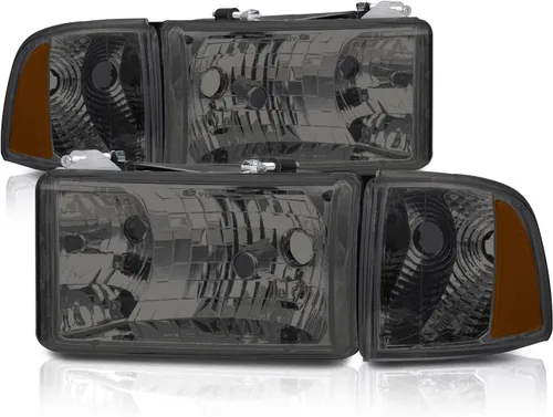 M-AUTO Conjunto de faros delanteros con luces de esquina Compatible con Dodge Ram 1500 2500 3500 modelos no deportivos de 1994-2002, lado del